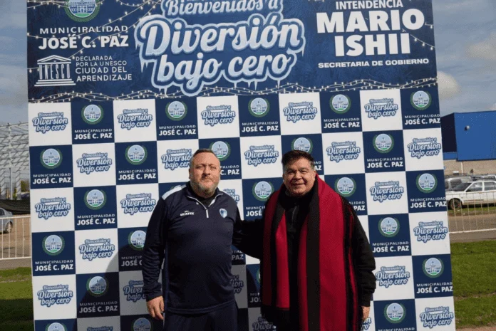 Mario Ishii acompañó a cientos de chicos en “Diversión Bajo Cero” durante las vacaciones de invierno en José C. Paz