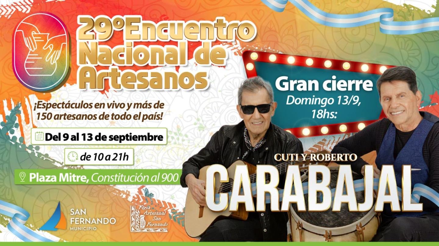 San Fernando se prepara para el 29° Encuentro Nacional de Artesanos con Cuti y Roberto Carabajal