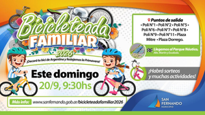 San Fernando prepara una nueva Bicicleteada Familiar: será este domingo 20 de septiembre