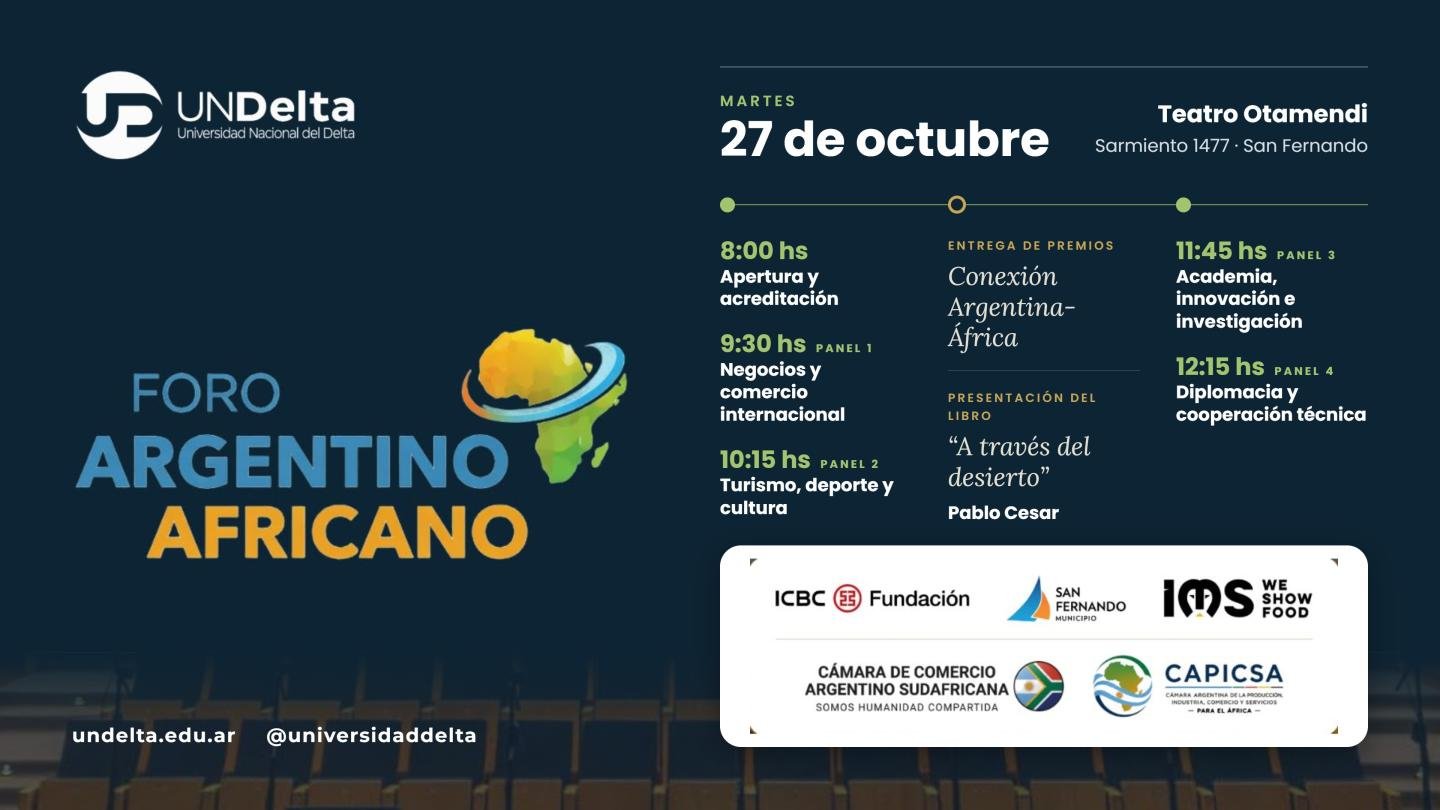 San Fernando será sede del primer Foro Argentino Africano con referentes de Argentina y África